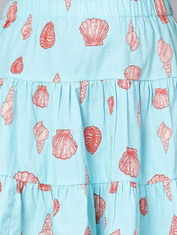 blue printed flared skirt - 18395704 -  Standard Image - 4