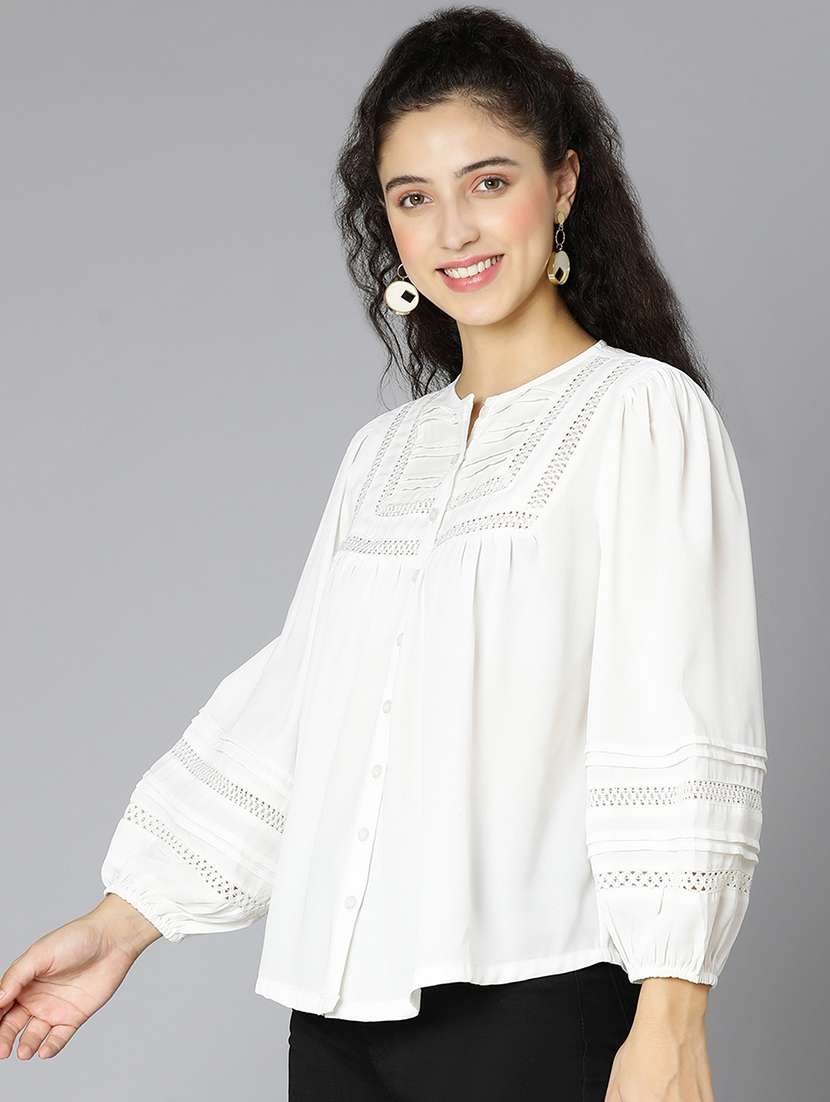women's straight round neck top - 18395739 -  Standard Image - 1