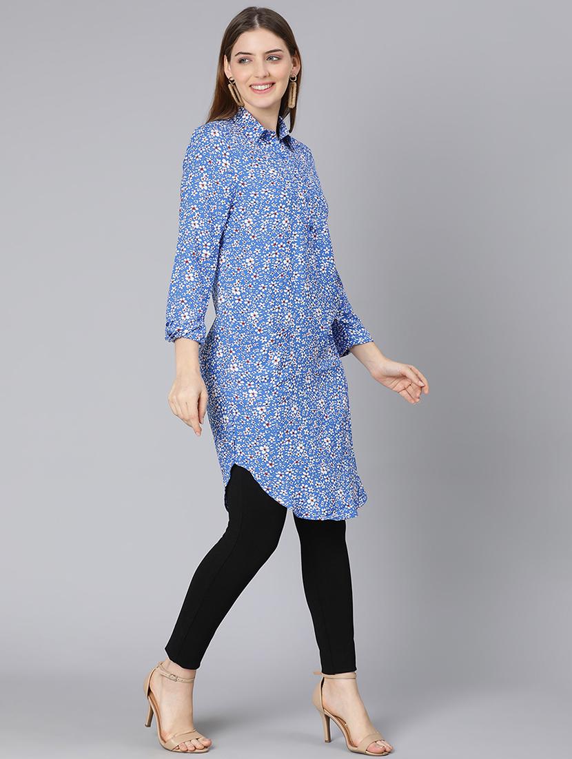 long sleeved floral tunic - 18395801 - Standard Image - 1
