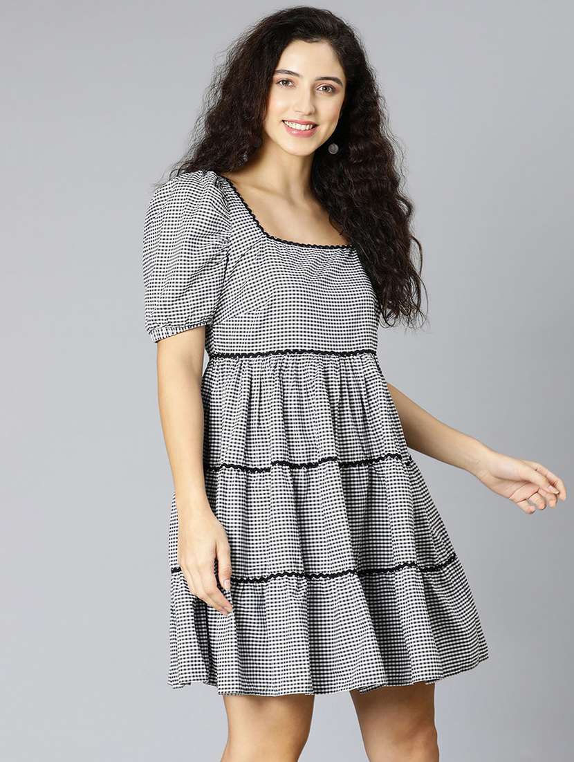 women's tiered dress printed dress - 18395834 -  Standard Image - 1