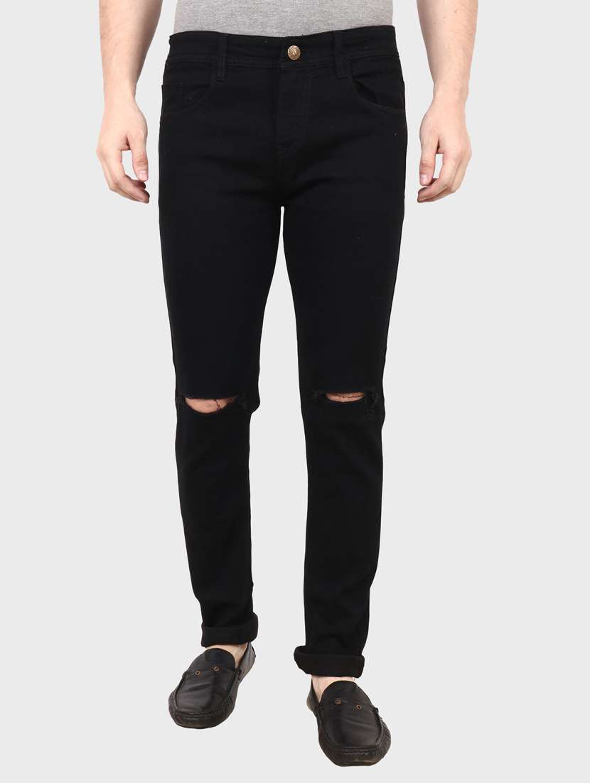mens slim fit slash knee jeans