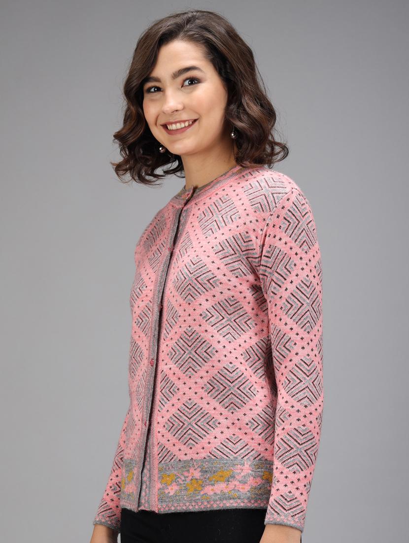 long sleeved printed cardigan - 18396122 - Standard Image - 1
