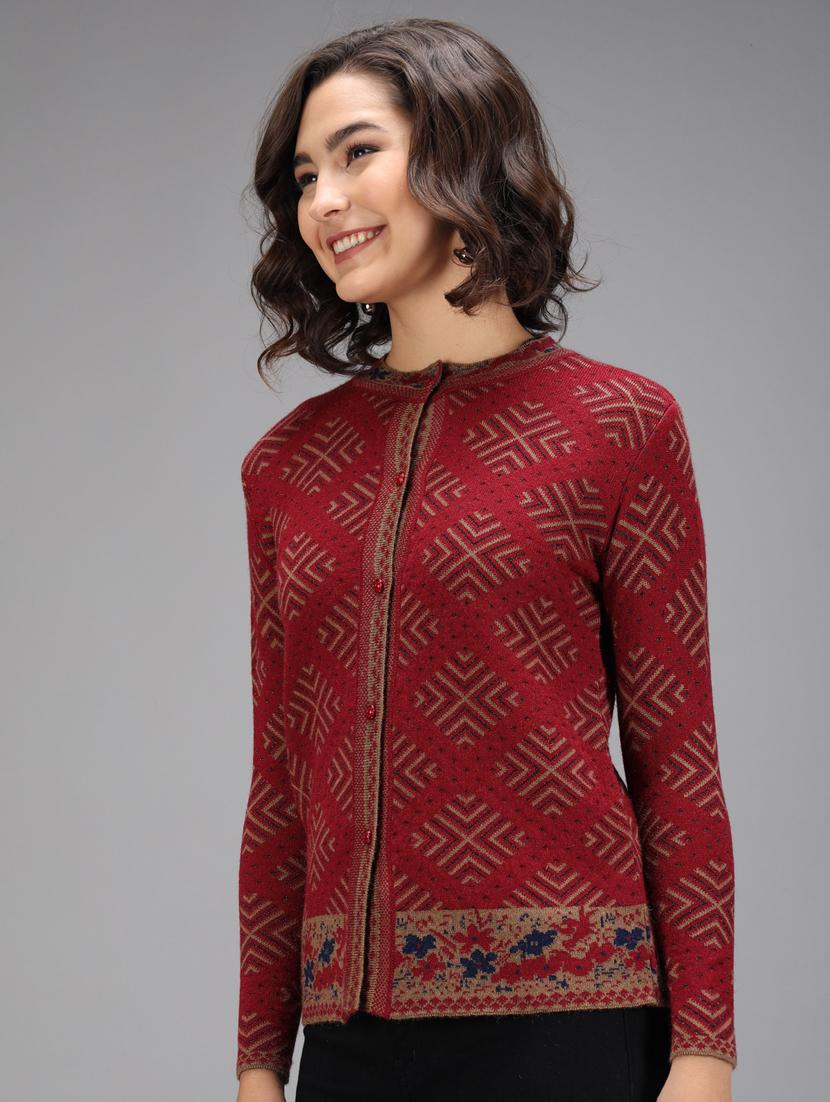long sleeved printed cardigan - 18396123 - Standard Image - 1