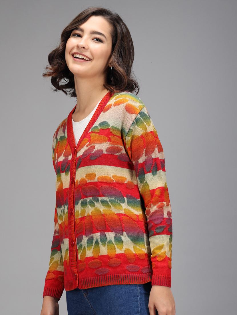 long sleeved printed cardigan - 18396134 - Standard Image - 1