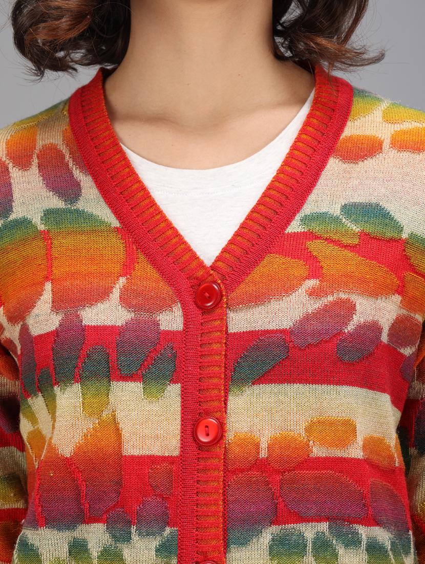 long sleeved printed cardigan - 18396134 - Standard Image - 4