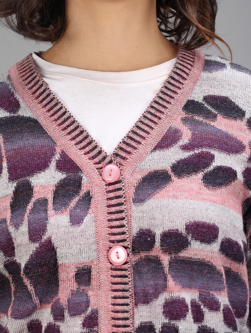 long sleeved printed cardigan - 18396135 - Standard Image - 4