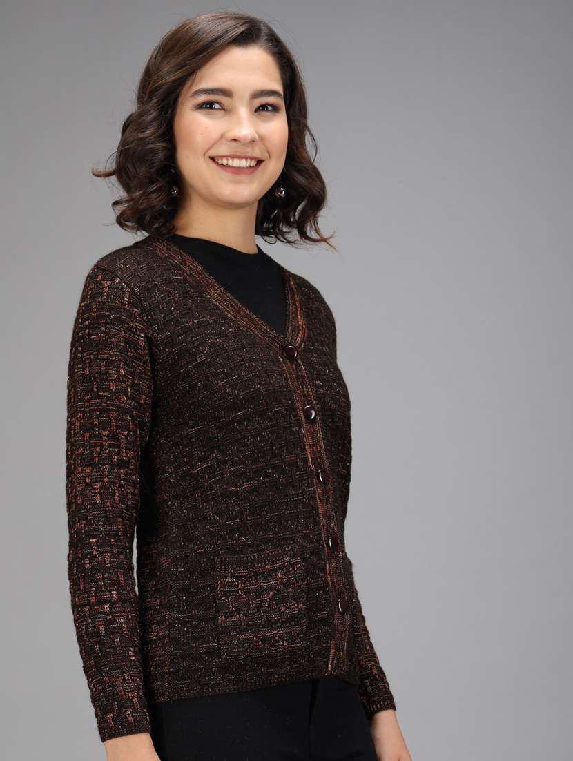 long sleeved solid cardigan - 18396137 - Standard Image - 1