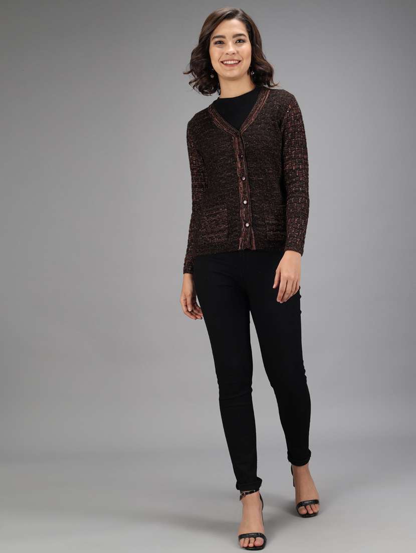 long sleeved solid cardigan - 18396137 - Standard Image - 4