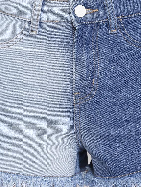 blue light-washed denim short - 18396176 - Standard Image - 4