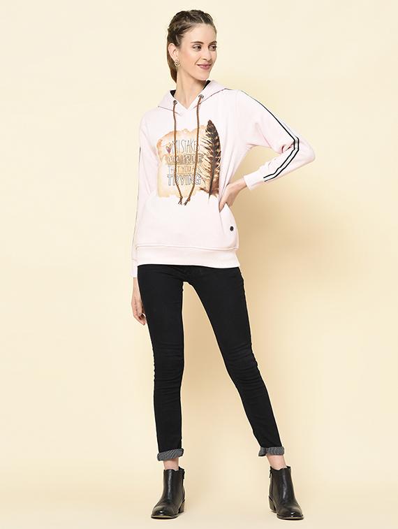 hooded neck printed sweatshirt - 18396200 - Standard Image - 4