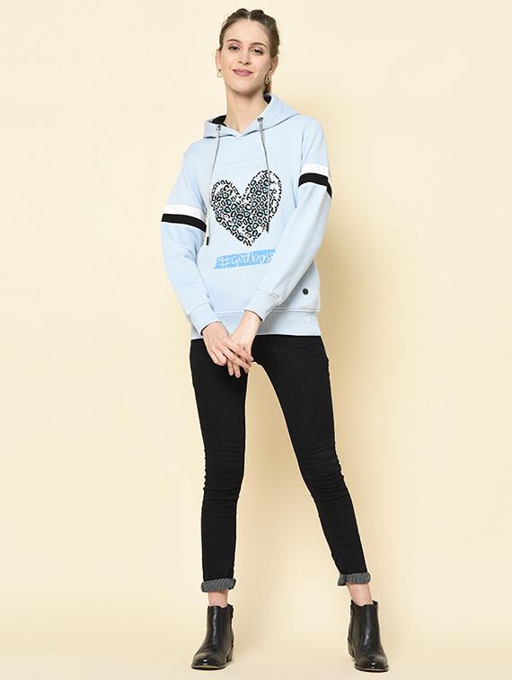 hooded neck printed sweatshirt - 18396201 - Standard Image - 4