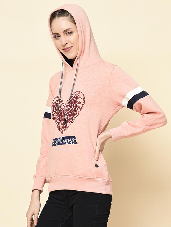 hooded neck printed sweatshirt - 18396202 - Standard Image - 1