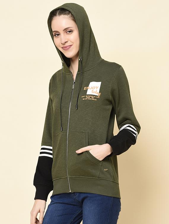 hooded neck printed sweatshirt - 18396210 - Standard Image - 1