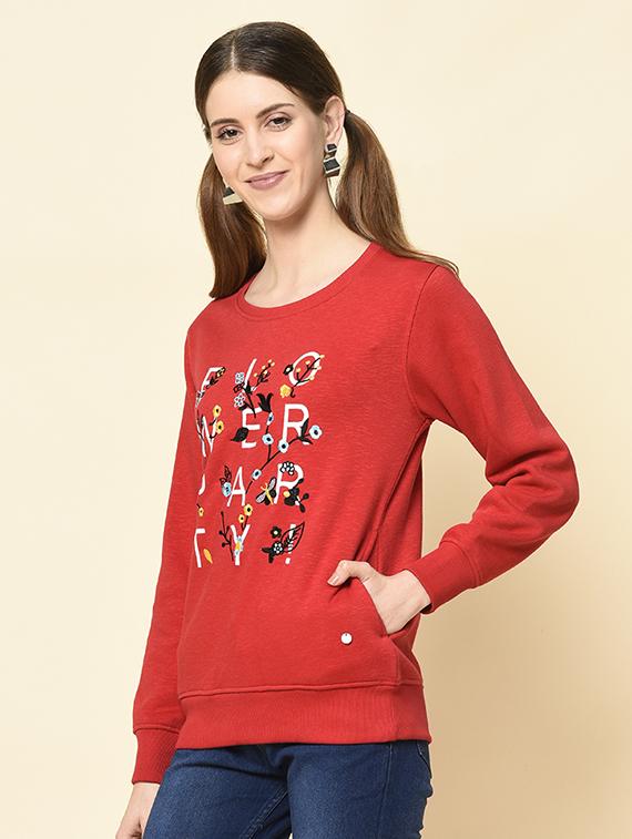 round neck printed sweatshirt - 18396211 - Standard Image - 1