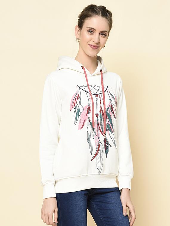 hooded neck printed sweatshirt - 18396215 -  Standard Image - 1