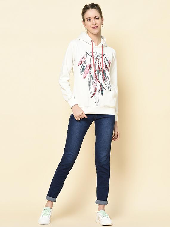 hooded neck printed sweatshirt - 18396215 - Standard Image - 4