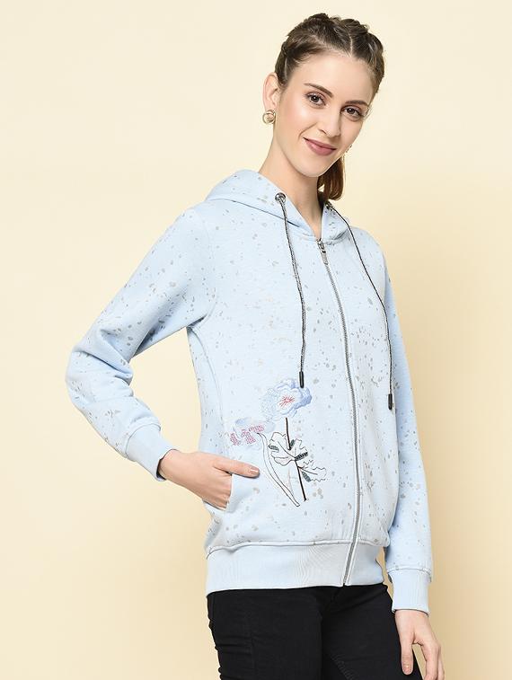 hooded neck printed sweatshirt - 18396220 -  Standard Image - 1