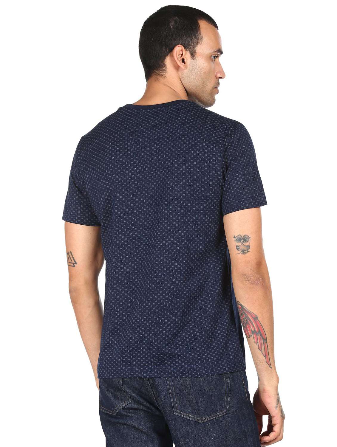 navy-blue printed t-shirt - 18396325 -  Standard Image - 1
