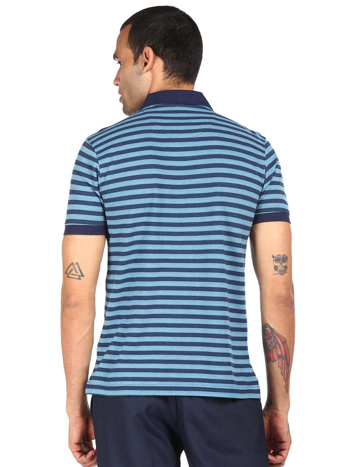 navy-blue striped polo t-shirt - 18396340 -  Standard Image - 1