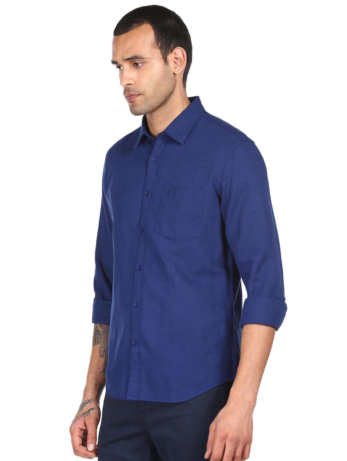mens solid casual shirt - 18396364 -  Standard Image - 1