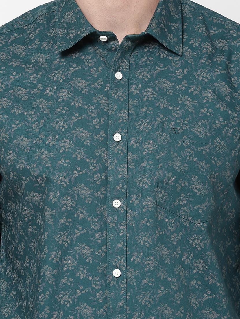 teal printed casual shirt - 18396376 - Standard Image - 4
