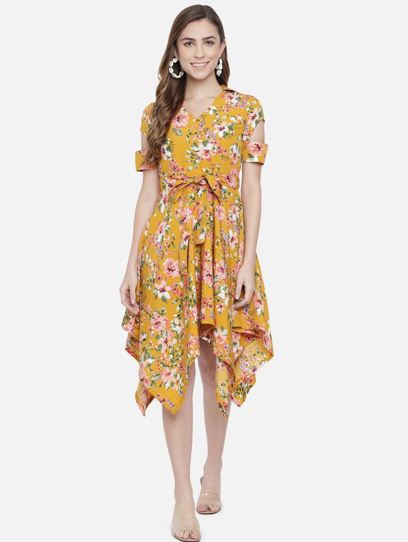 women's asymmetric floral dress - 18396442 - Standard Image - 4