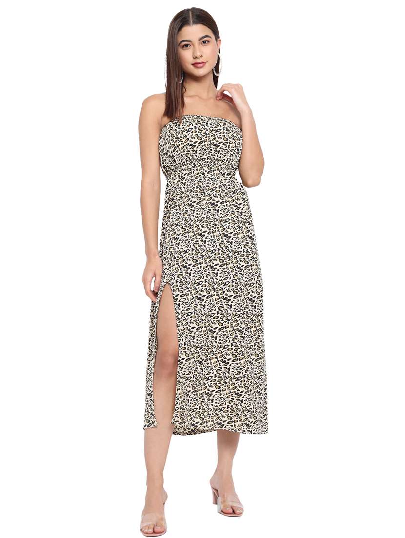 women's tube animal print dress
