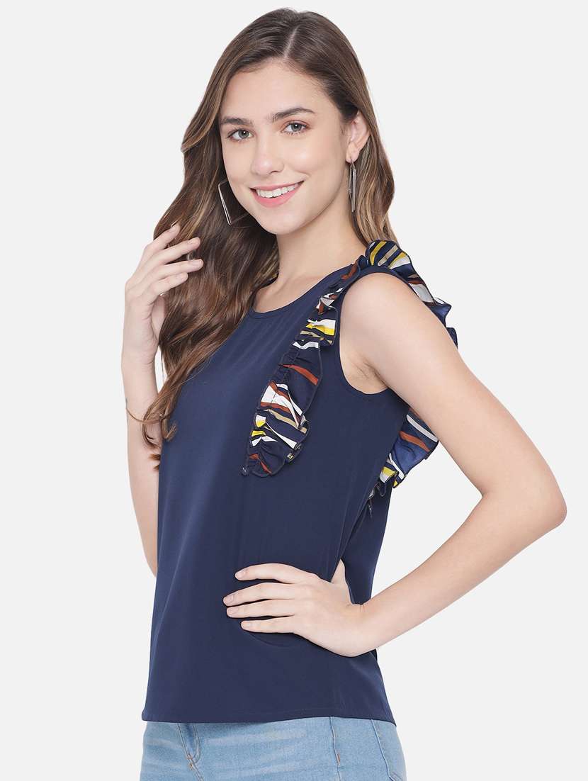 women's straight round neck top - 18396481 -  Standard Image - 1