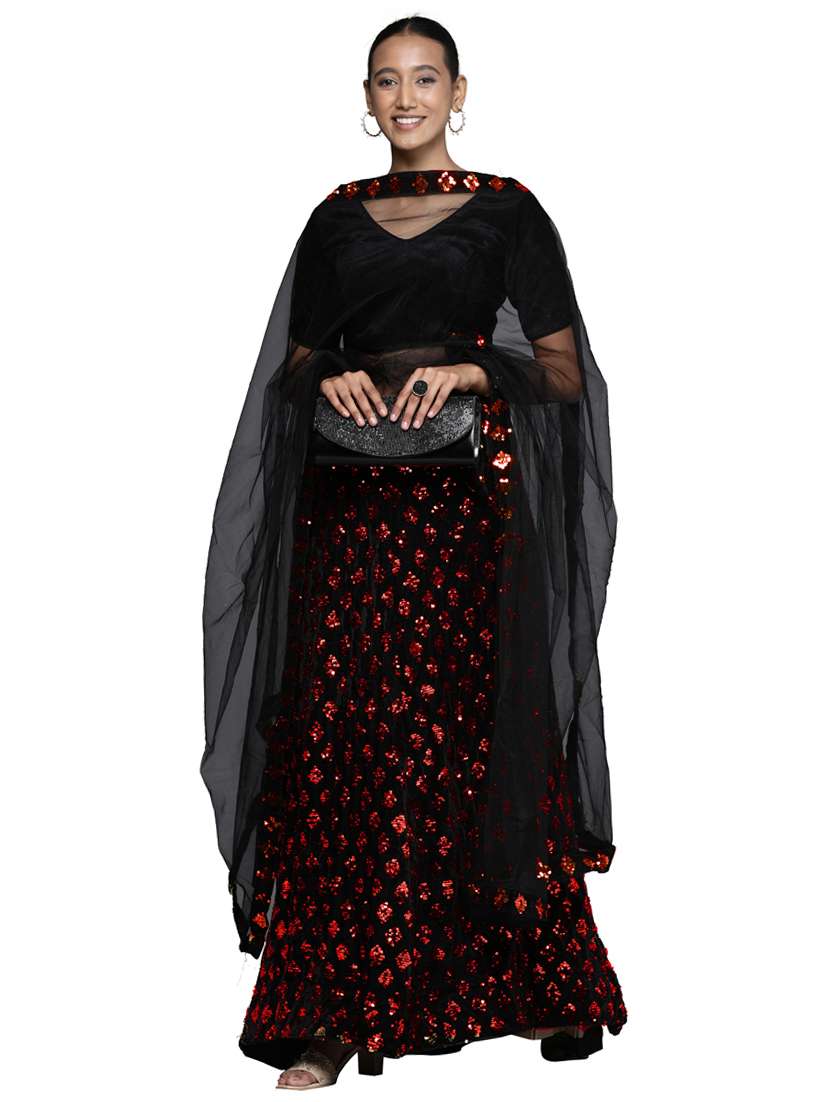 sequined a-line lehenga