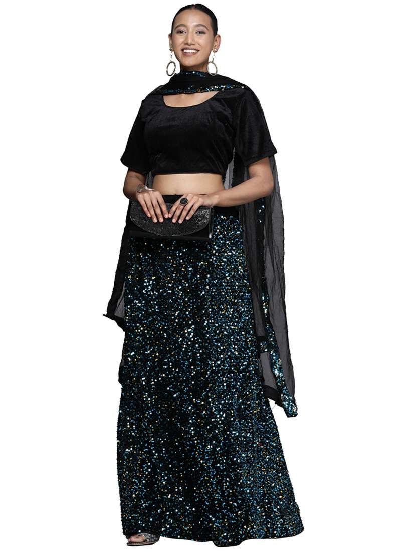 sequined a-line lehenga