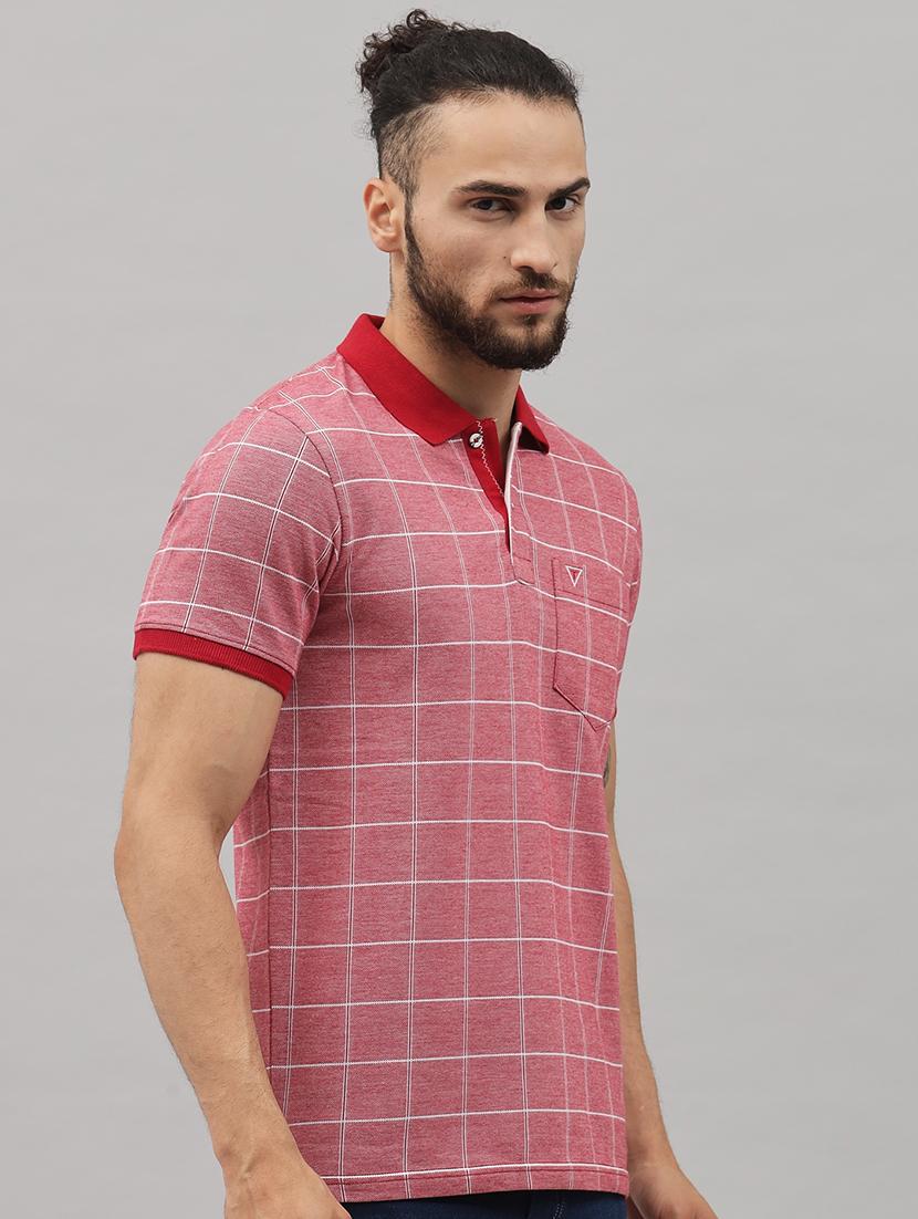 red checkered polo t-shirt - 18396815 - Standard Image - 1
