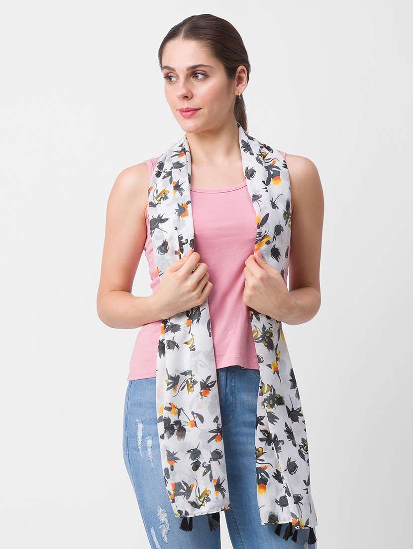 white viscose scarf