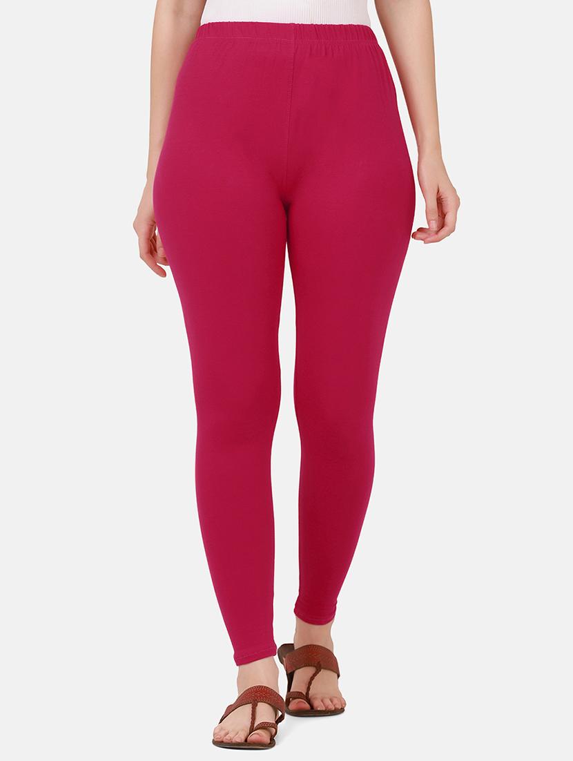 pink solid ankle length legging - 18397137 -  Zoom Image - 0