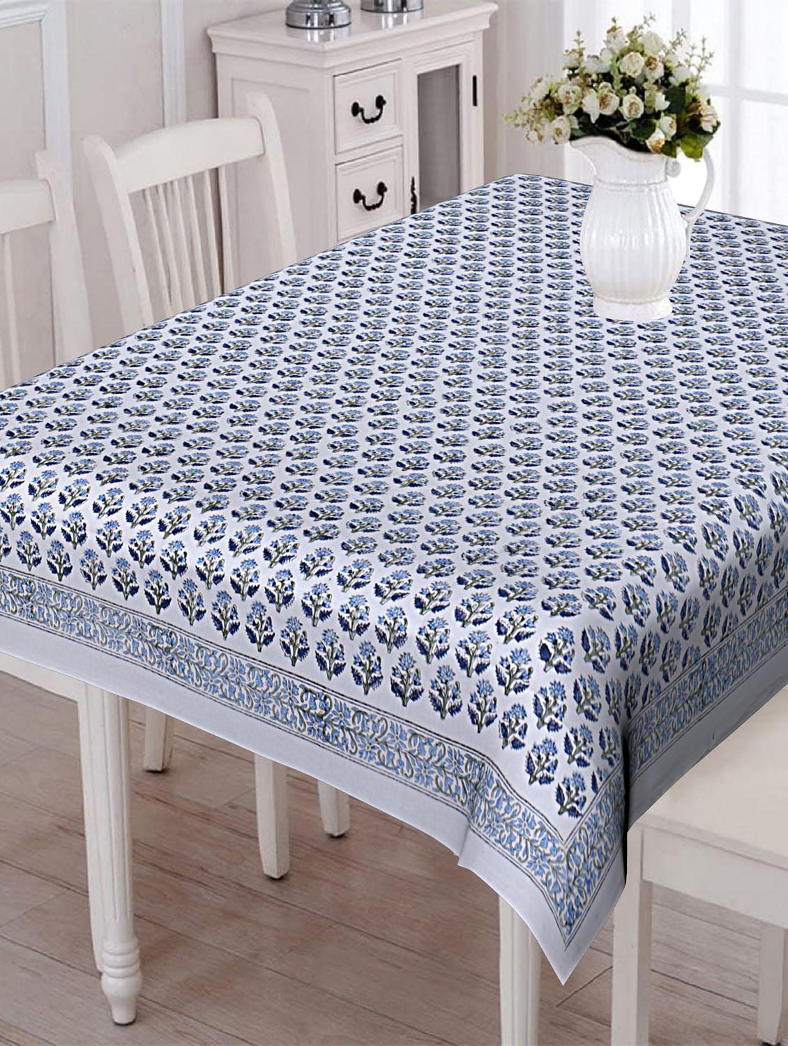 texstylehome thick cotton 6 seater block print table cloth