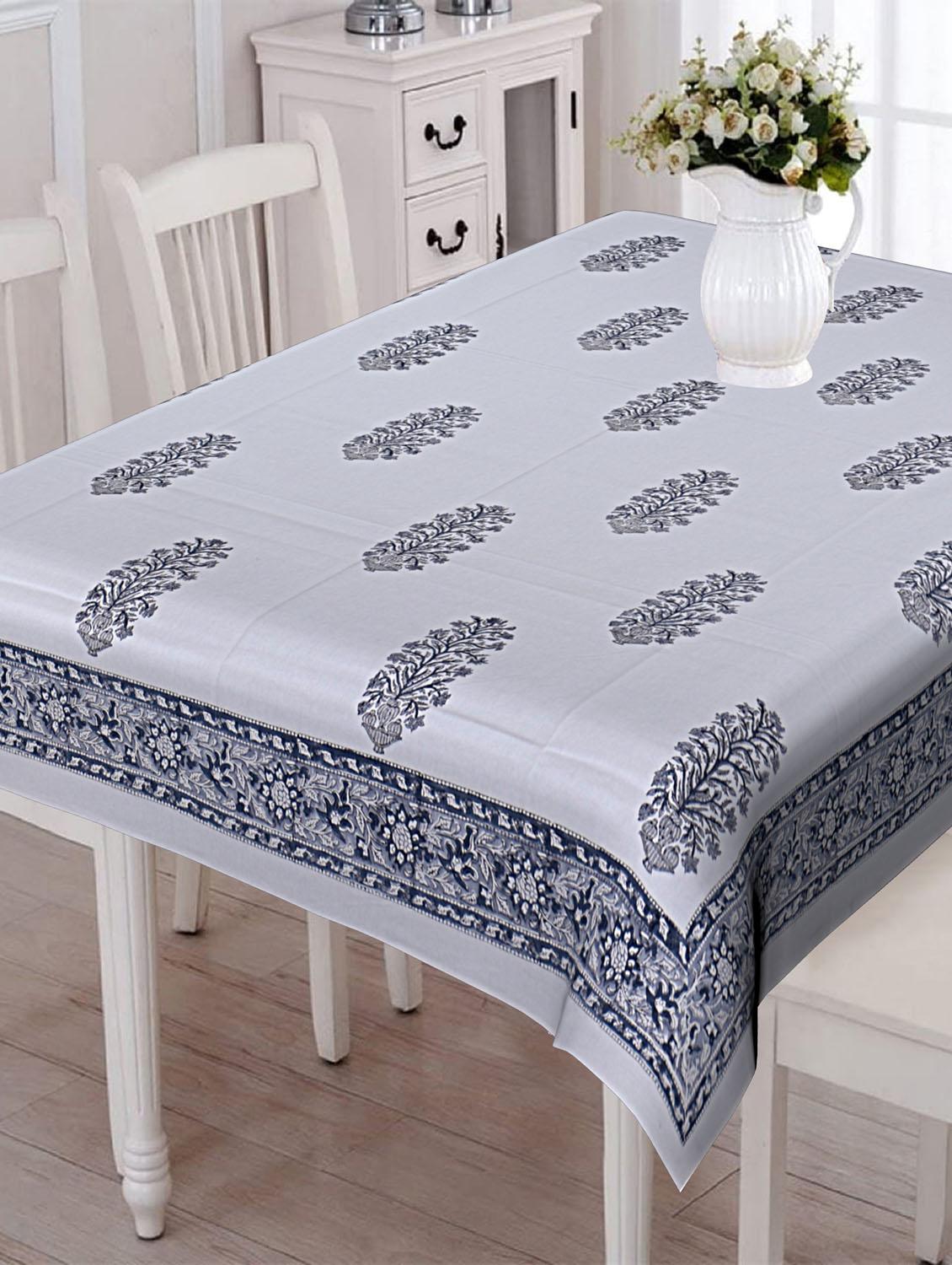 texstylehome thick cotton 6 seater block print table cloth