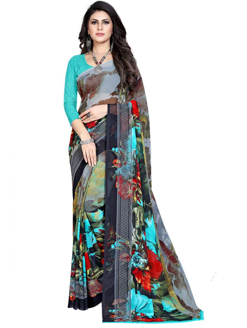 women's floral multi colored saree