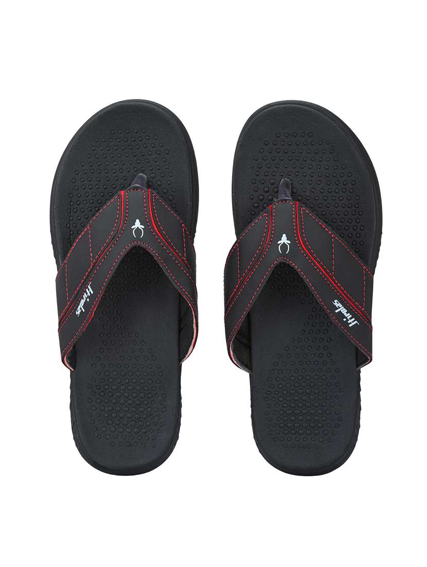 red faux leather slip on slippers - 18397296 -  Standard Image - 4