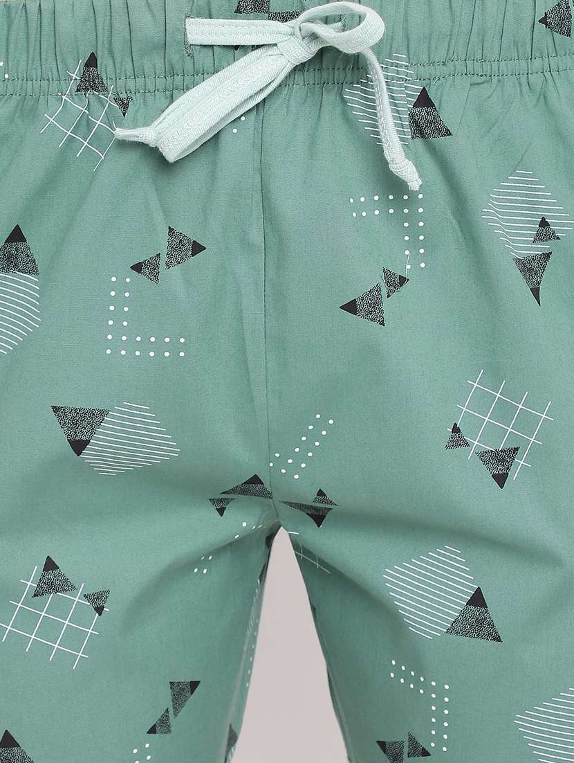 round neck printed nightwear shorts set - 18397341 - Standard Image - 4
