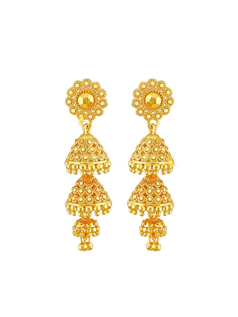 traditional 1gm gold and micron plated jhumki earring for women and girls
