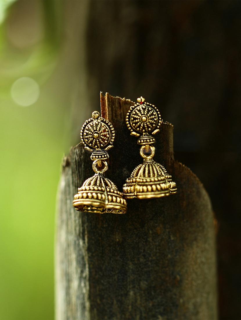 antique finish jhumki earring  - 18397407 -  Standard Image - 1