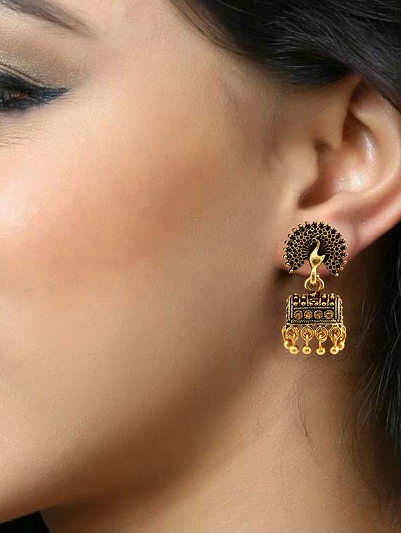 antique finish jhumki earring  - 18397409 -  Standard Image - 1