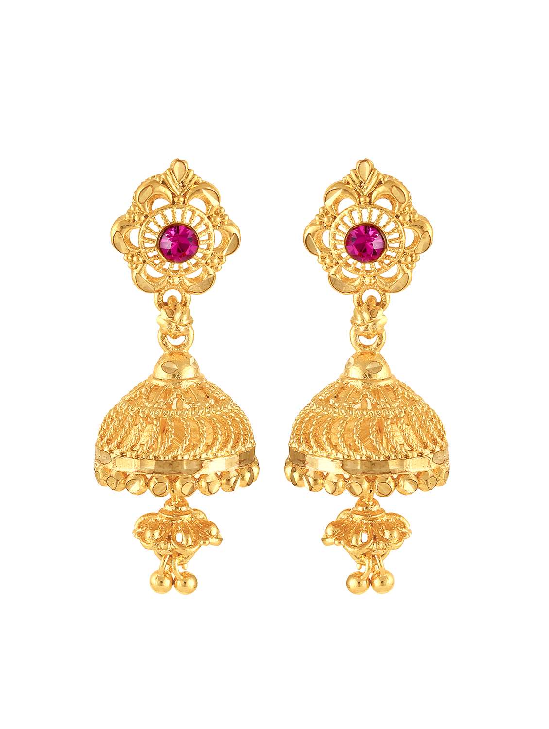 gold brass jhumka earring