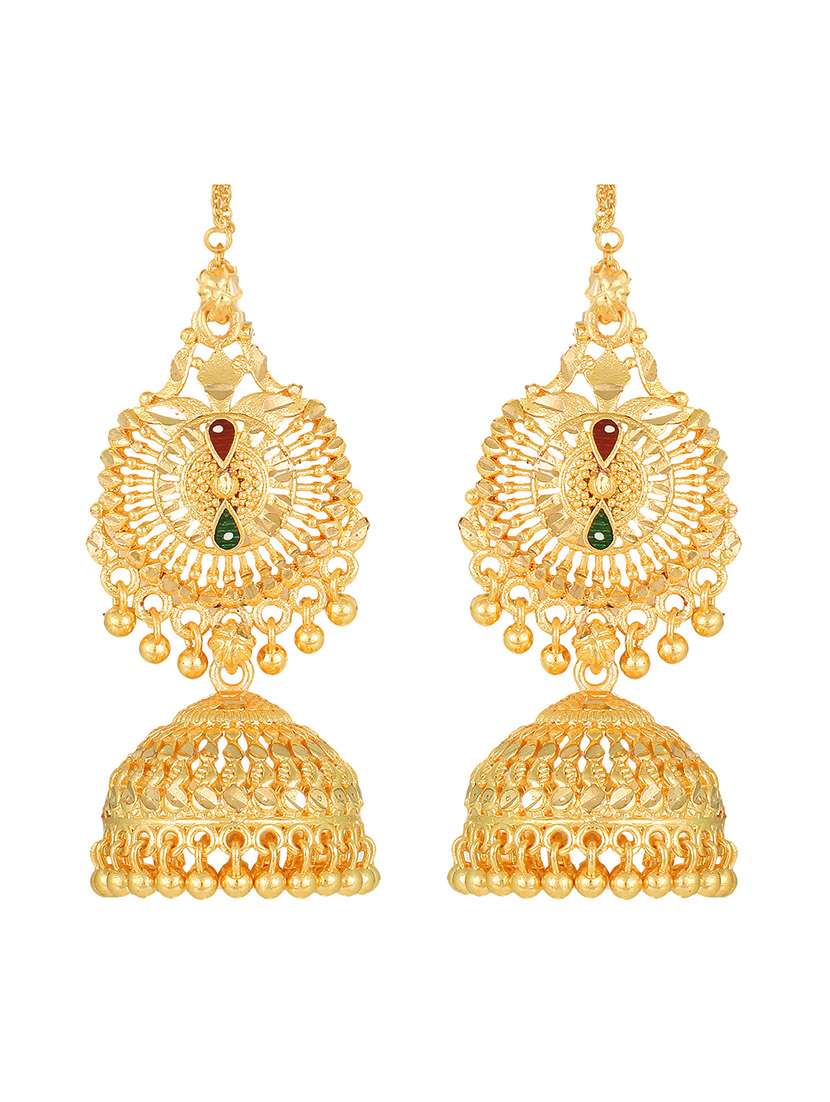 gold brass jhumka earring