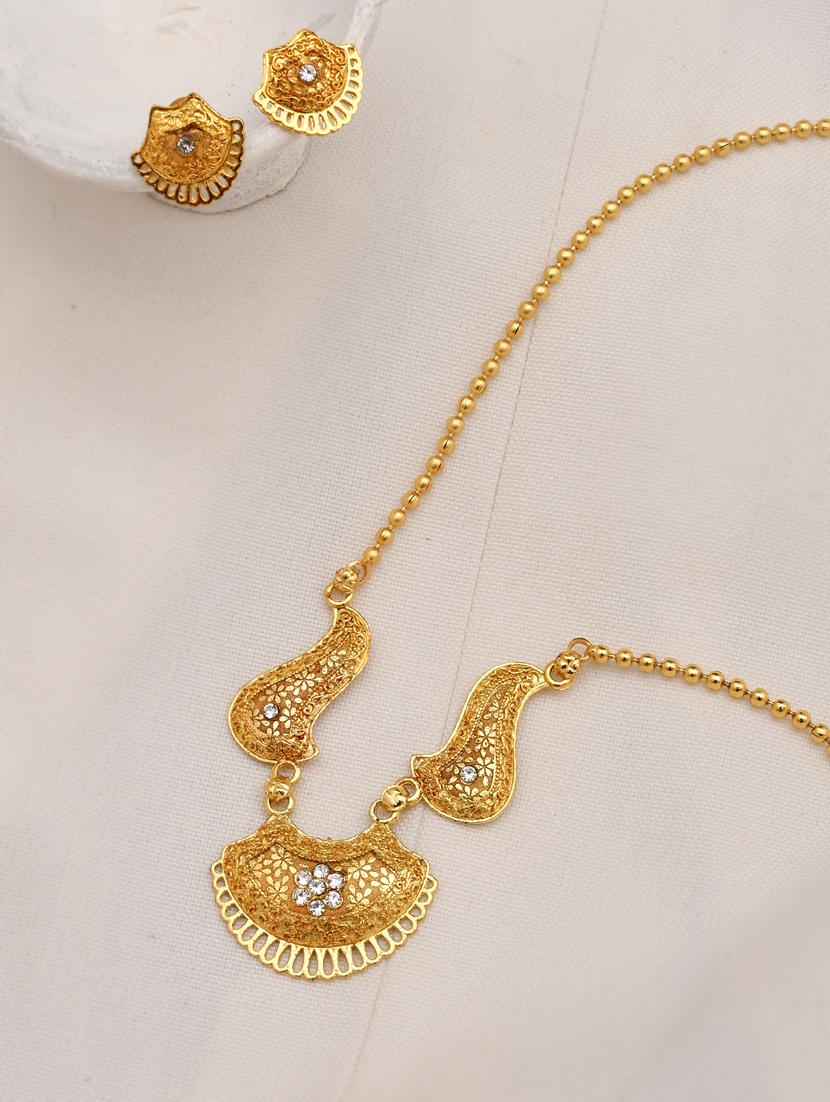 gold brass necklaces and earring - 18397914 - Standard Image - 1