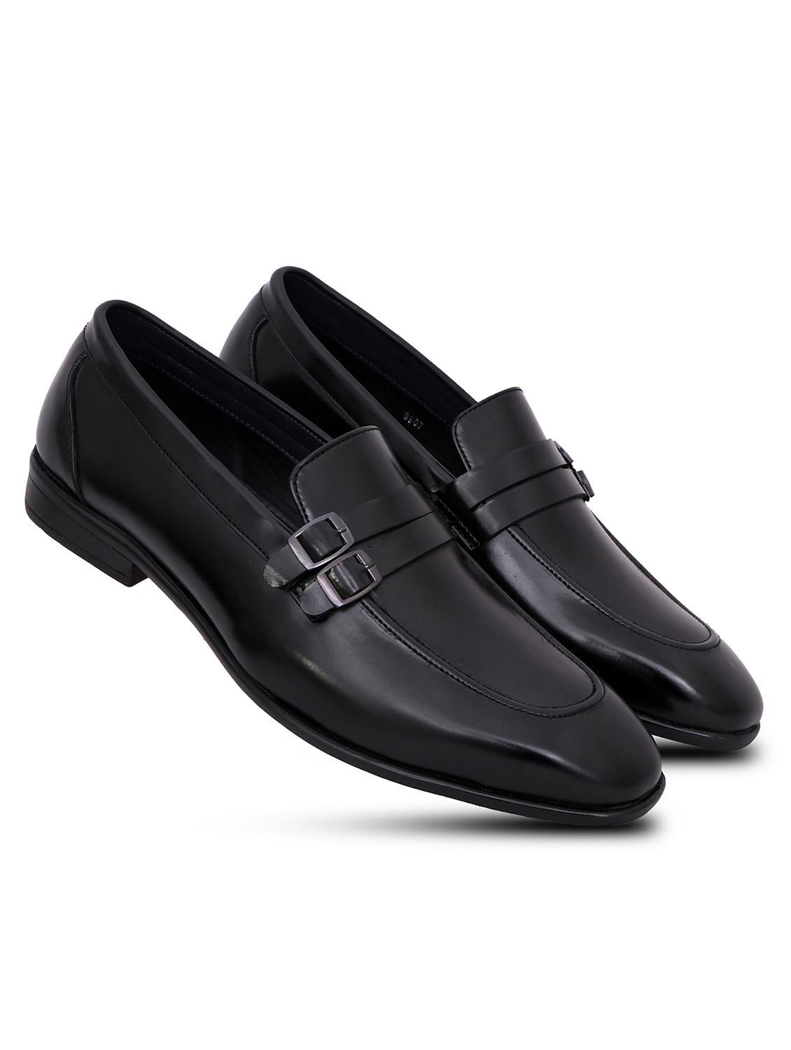 black synthetic office wear loafers - 18398011 - Standard Image - 1