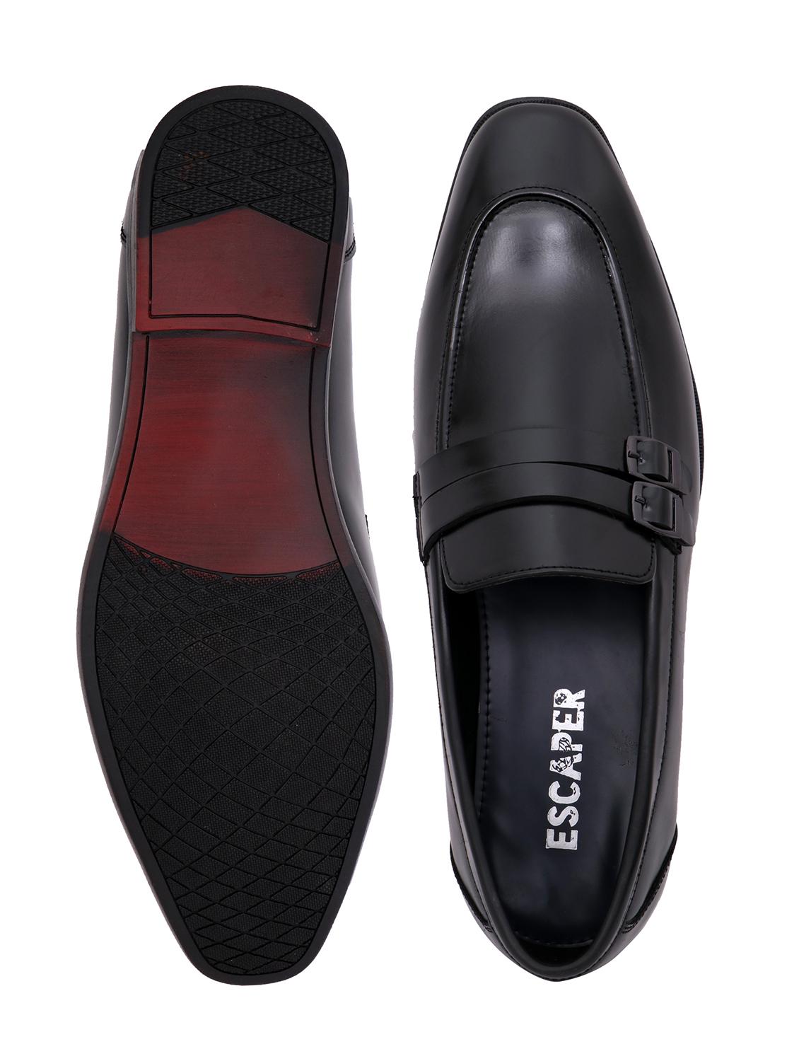 black synthetic office wear loafers - 18398011 - Standard Image - 4