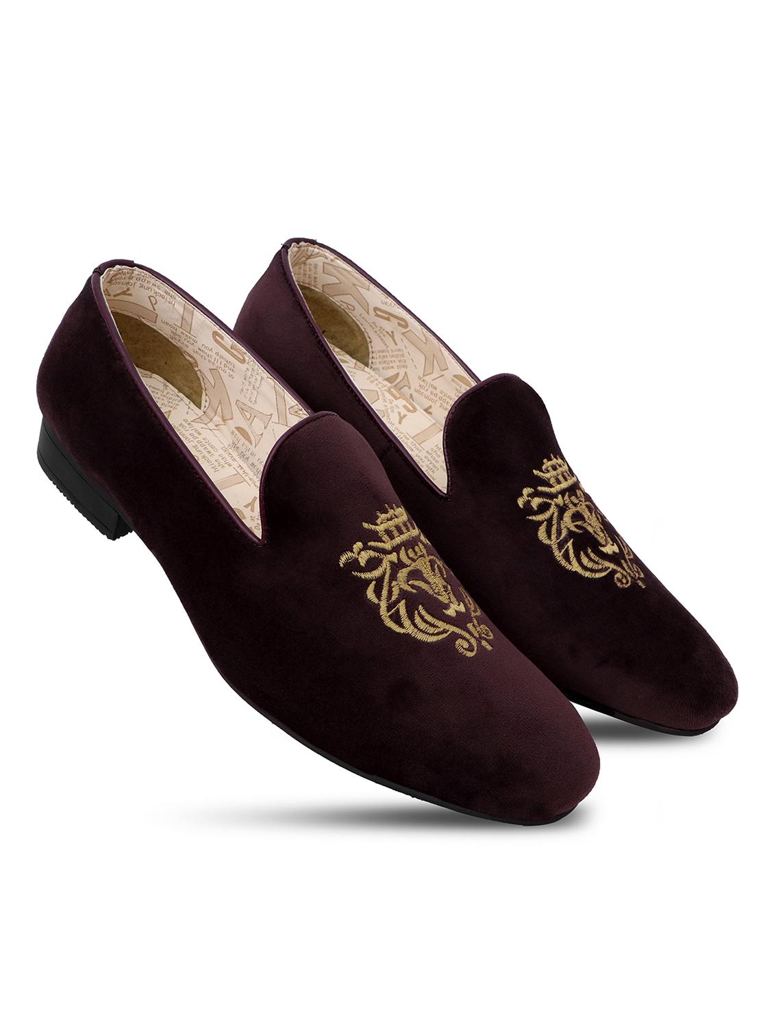 brown synthetic office wear loafers - 18398012 - Standard Image - 1