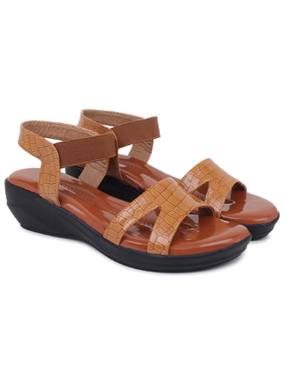 tan  back strap  wedge - 18398471 -  Standard Image - 1