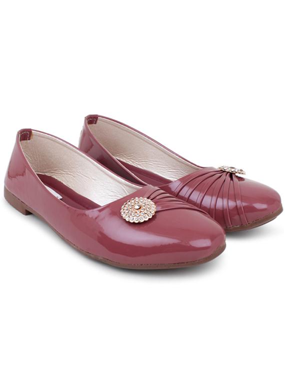 maroon slip on ballerina - 18398522 - Standard Image - 1