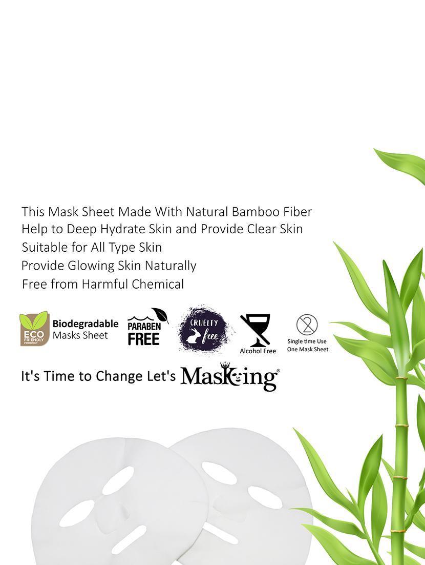 masking beauty bamboo facial sheet mask of lemon, pink rose & lotus combo pack of 2 (40 g) - 18398633 - Standard Image - 4
